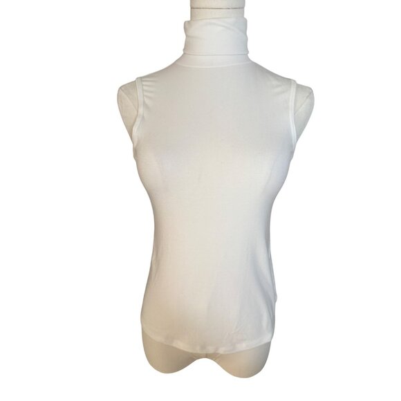 2/$30 Theory Small Petite White Sleeveless Turtleneck Top - Picture 1 of 10